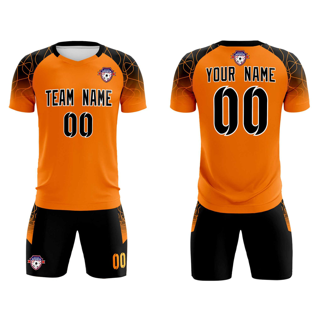 Custom Orange Classic Soccer Training Kit Jersey For Adults/Kids