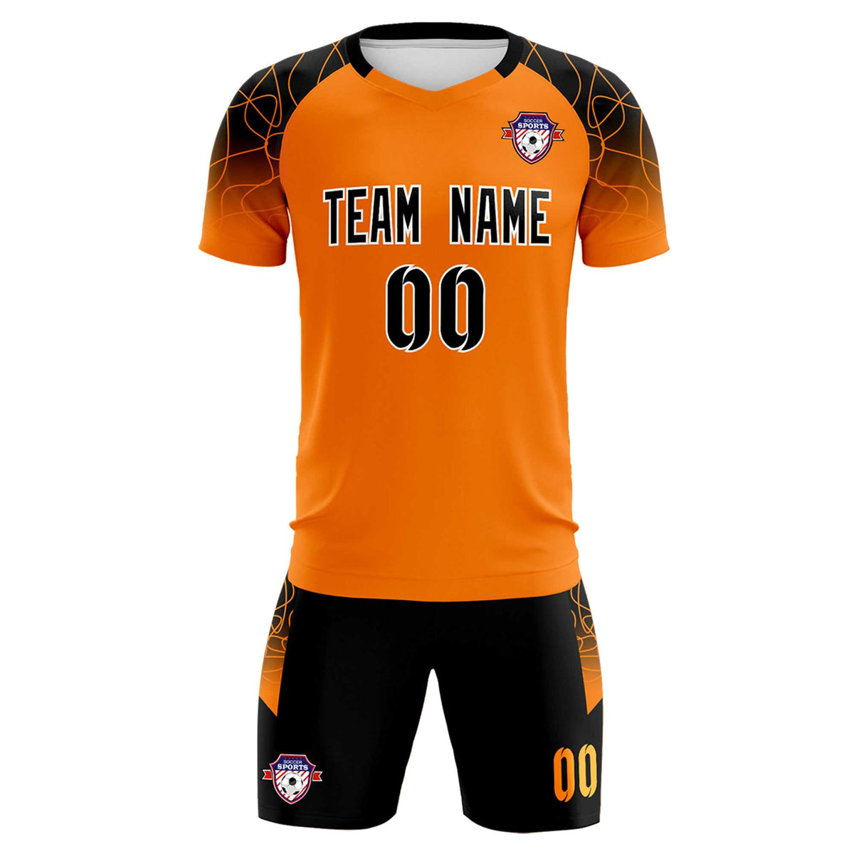 Custom Orange Classic Soccer Training Kit Jersey For Adults/Kids