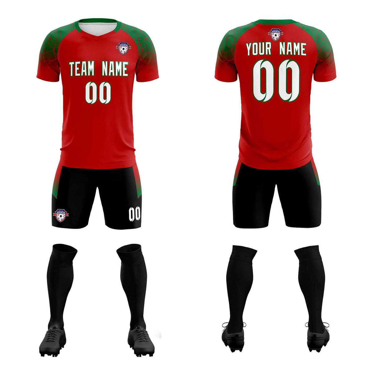 Custom Red Classic Soccer Training Sets Jersey For Adults/Kids