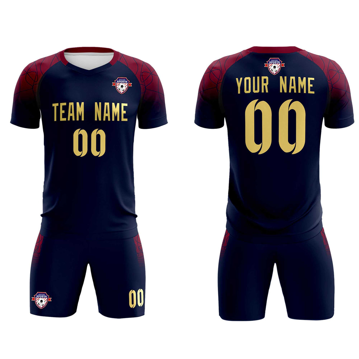 Custom Navy Classic Soccer Training Sets Jersey For Adults/Kids