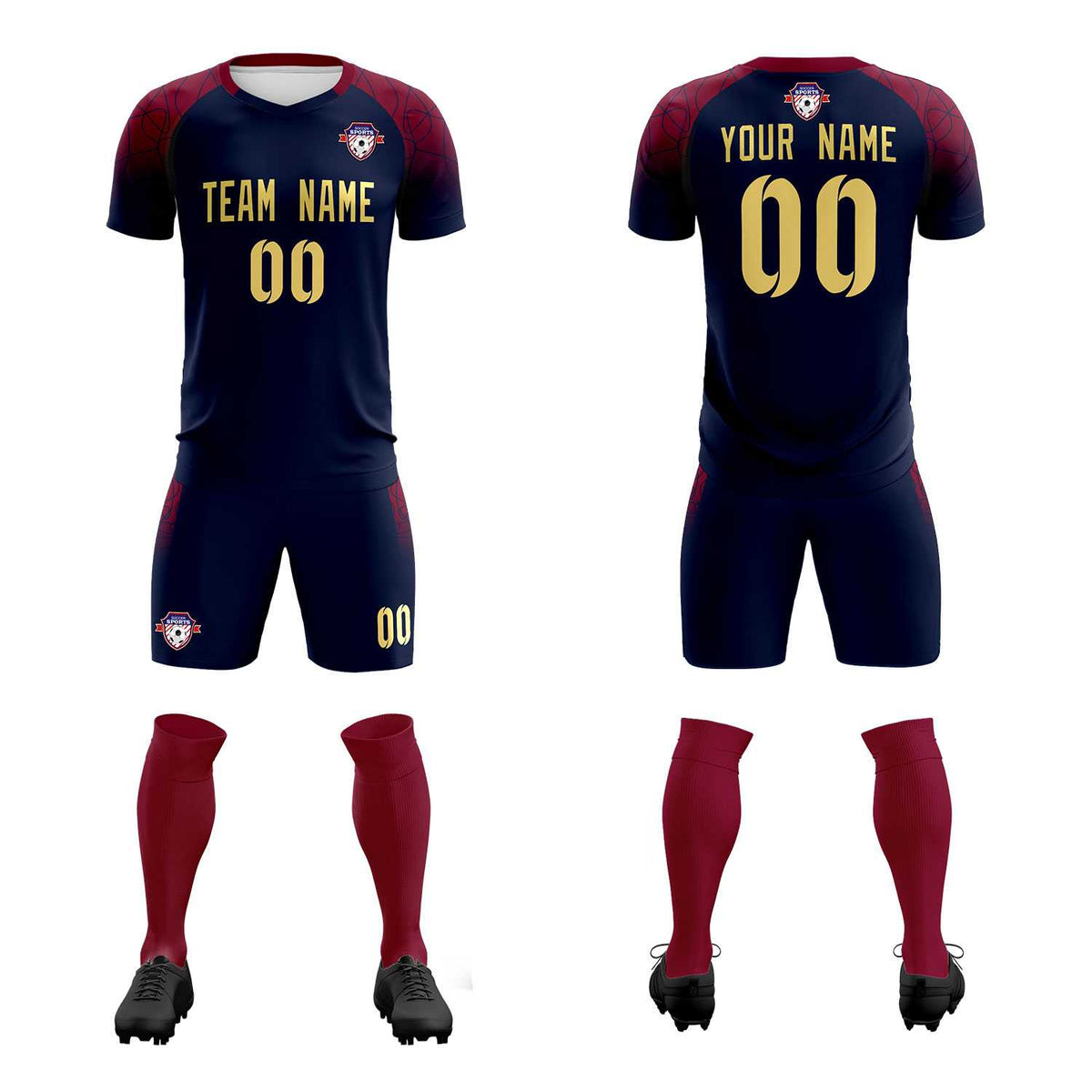 Custom Navy Classic Soccer Training Kit Jersey For Adults/Kids