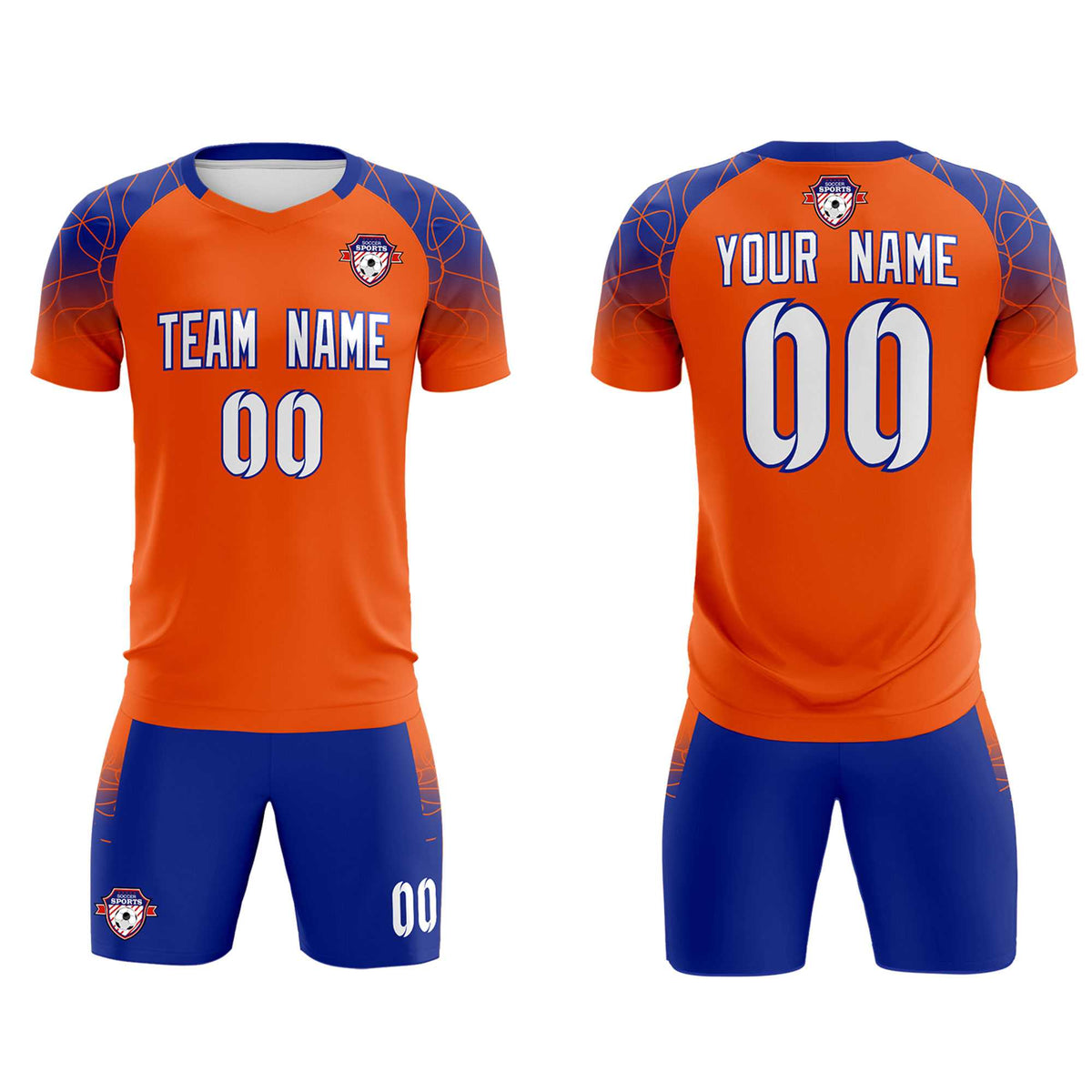 Custom Orange Classic Soccer Training Kit Jersey For Adults/Kids