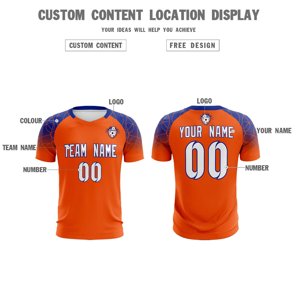 Custom Orange Classic Soccer Training Kit Jersey For Adults/Kids