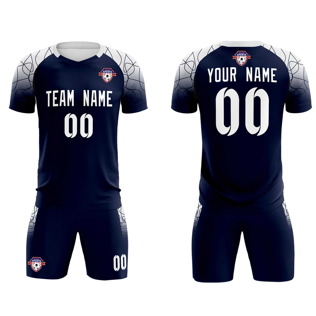Custom Navy Classic Soccer Training Kit Jersey For Adults/Kids