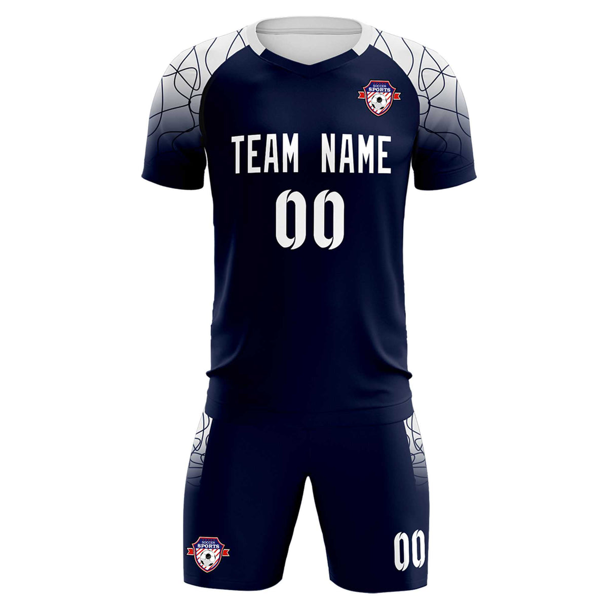 Custom Navy Classic Soccer Training Kit Jersey For Adults/Kids