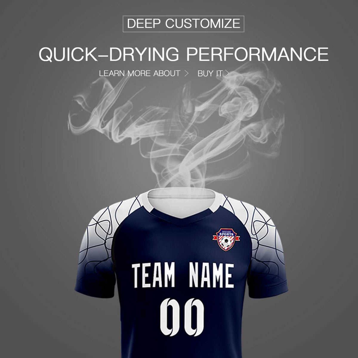 Custom Navy Classic Soccer Training Kit Jersey For Adults/Kids