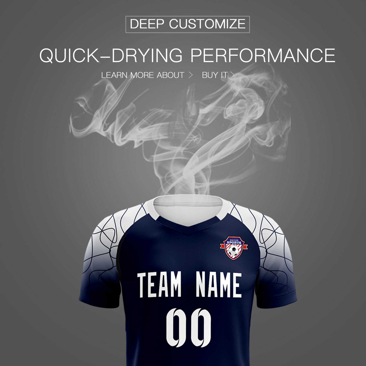 Custom Navy Classic Soccer Training Kit Jersey For Adults/Kids