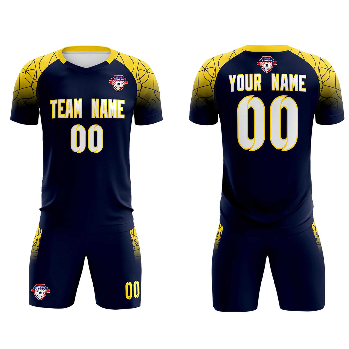 Custom Navy Classic Soccer Training Sets Jersey For Adults/Kids