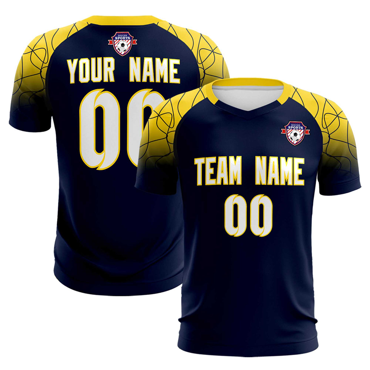 Custom Navy Classic Soccer Training Sets Jersey For Adults/Kids