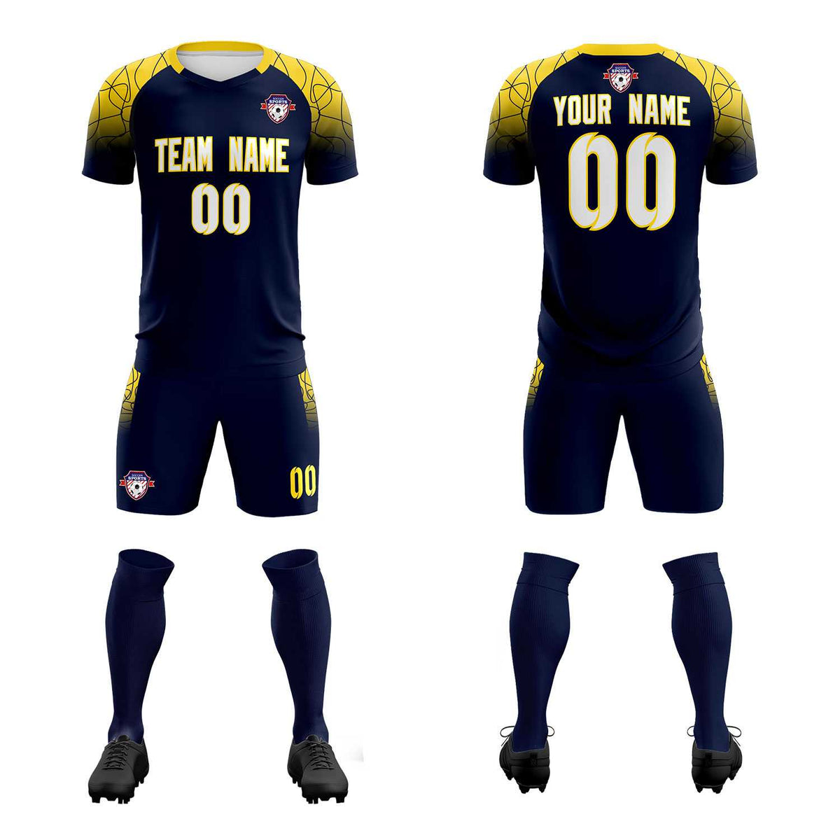 Custom Navy Classic Soccer Training Kit Jersey For Adults/Kids