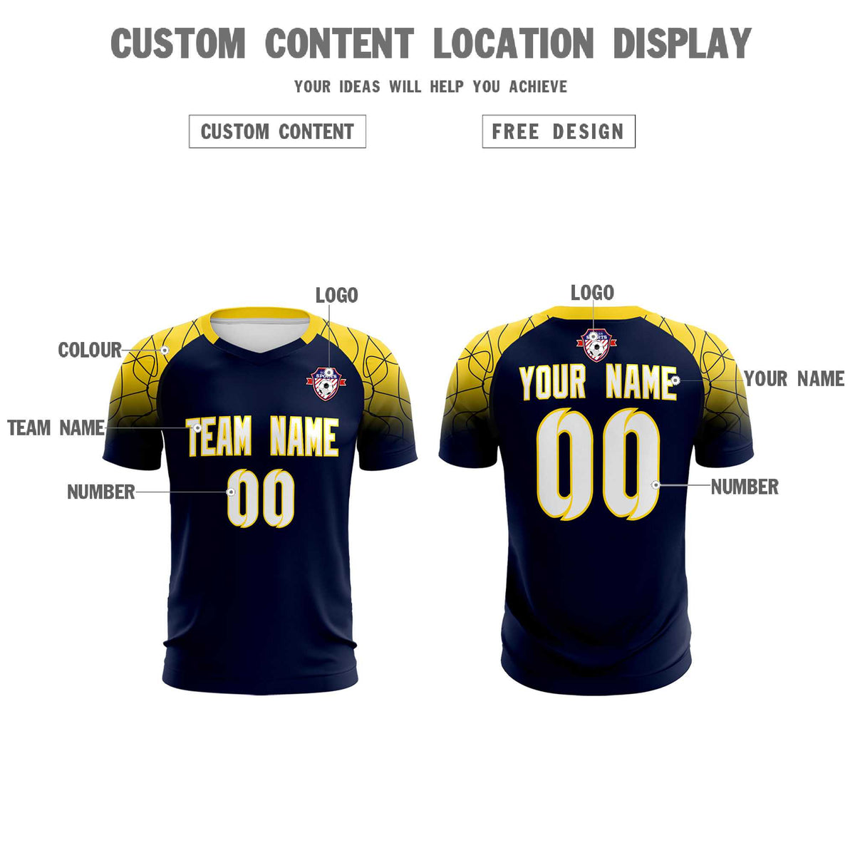 Custom Navy Classic Soccer Training Kit Jersey For Adults/Kids