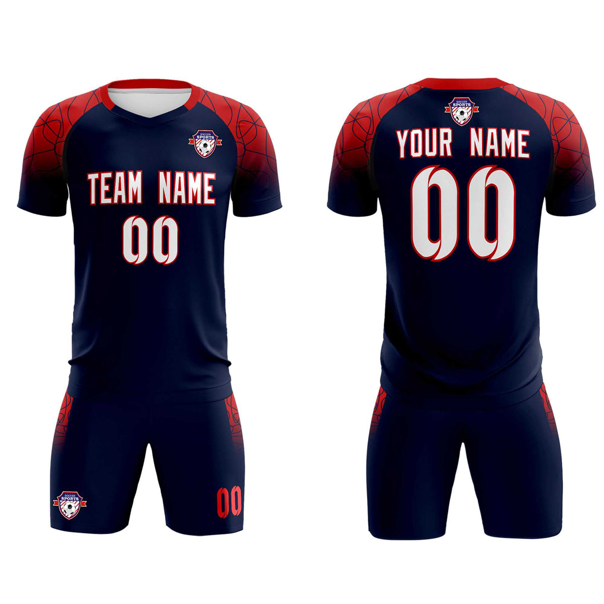 Custom Navy Classic Soccer Training Sets Jersey For Adults/Kids