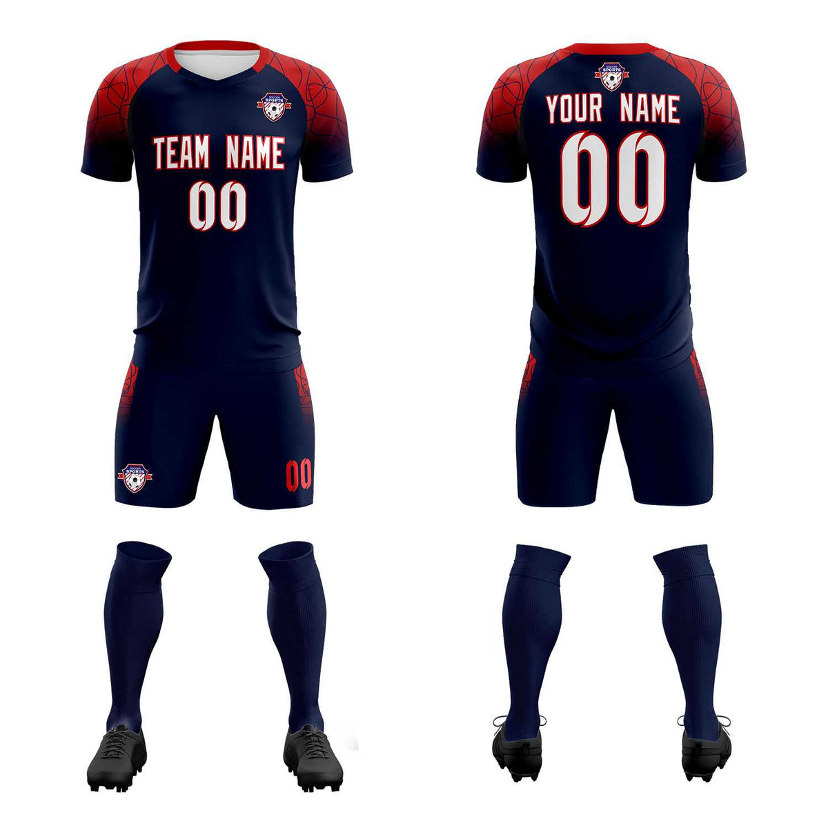 Custom Navy Classic Soccer Training Kit Jersey For Adults/Kids