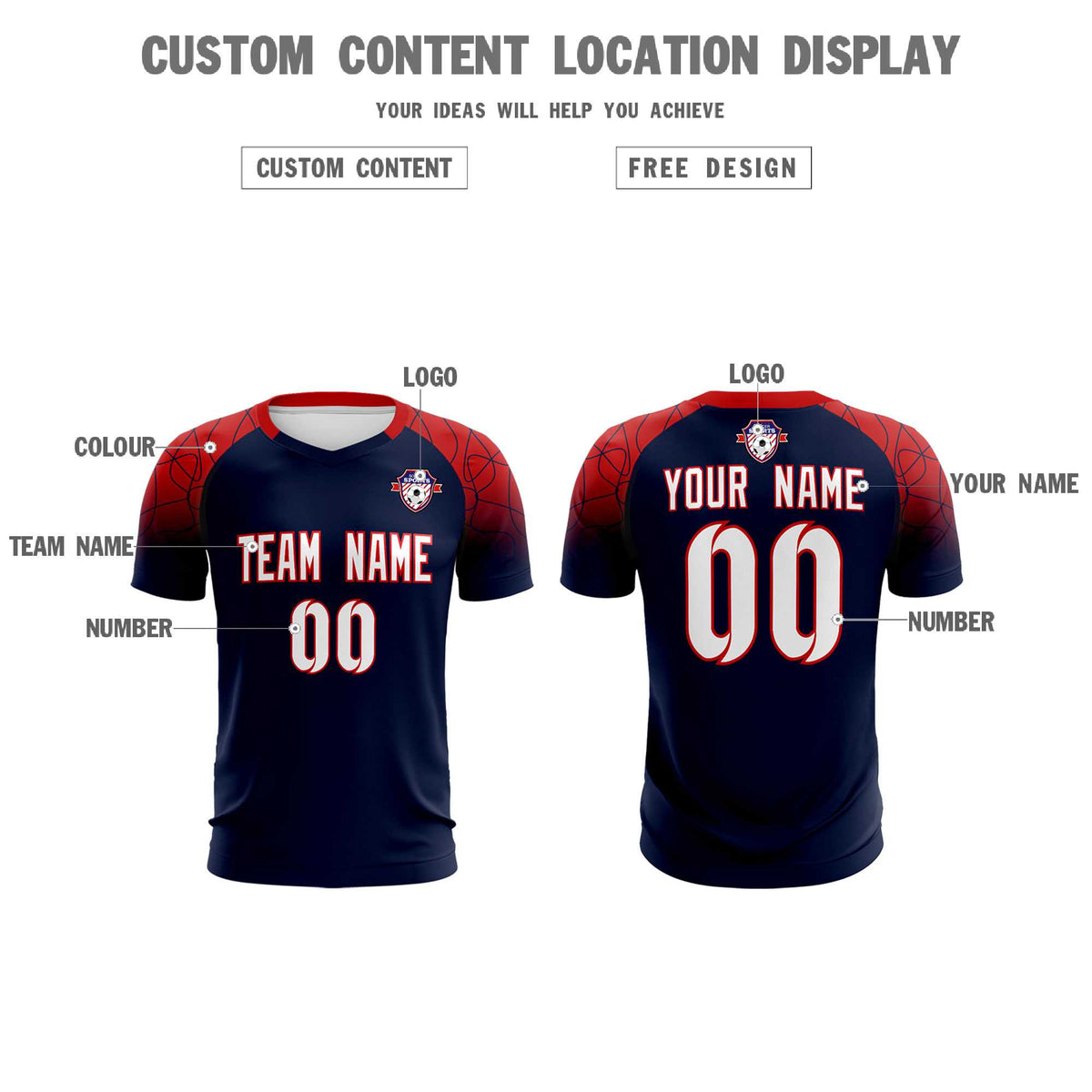 Custom Navy Classic Soccer Training Kit Jersey For Adults/Kids