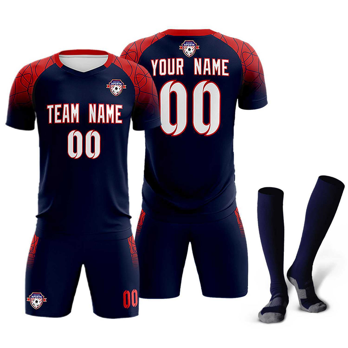 Custom Navy Classic Soccer Training Kit Jersey For Adults/Kids