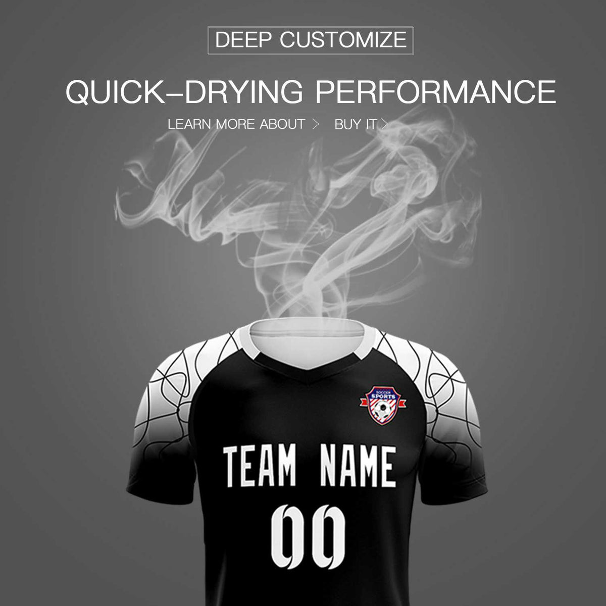 Custom Black Classic Soccer Training Kit Jersey For Adults/Kids