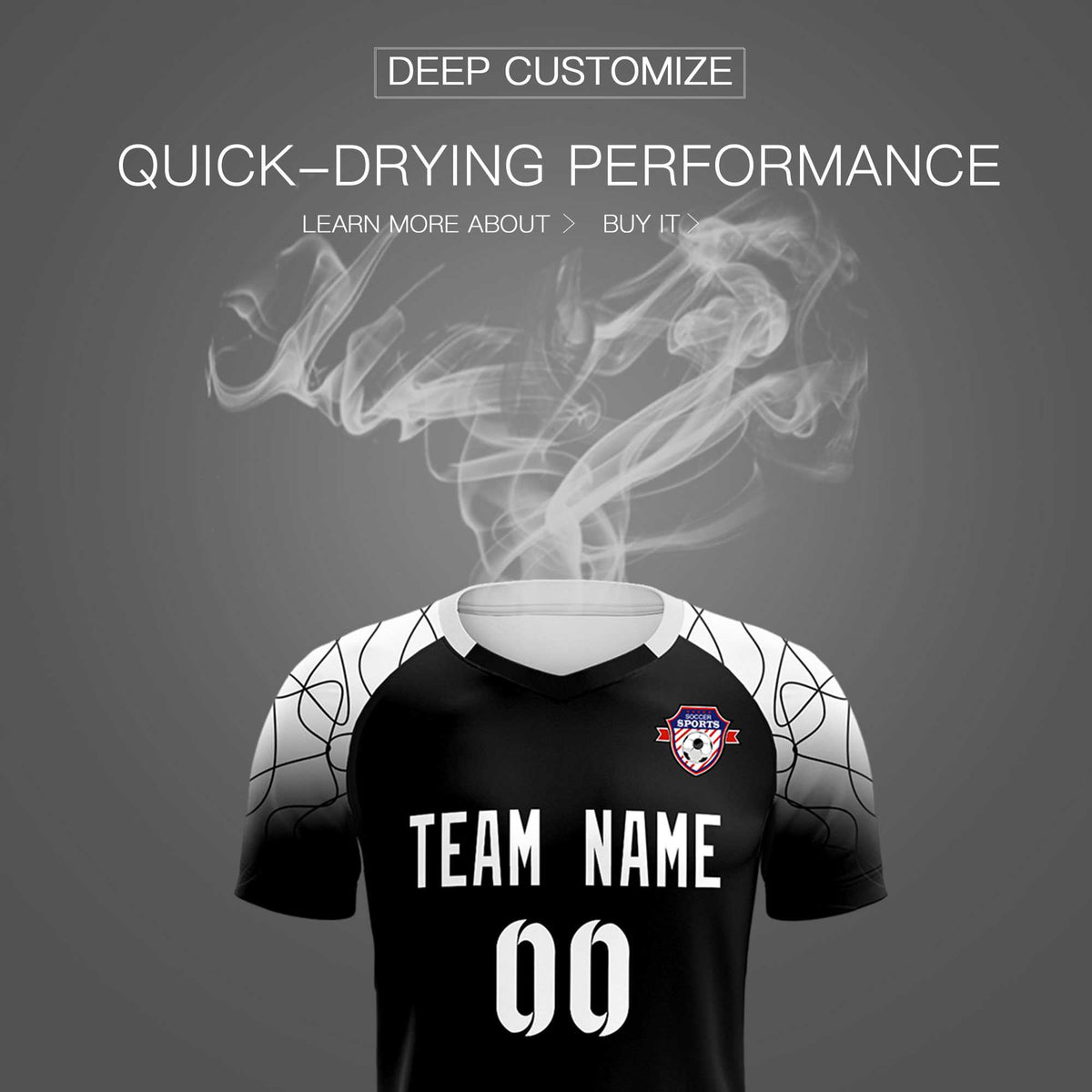 Custom Black Classic Soccer Training Kit Jersey For Adults/Kids