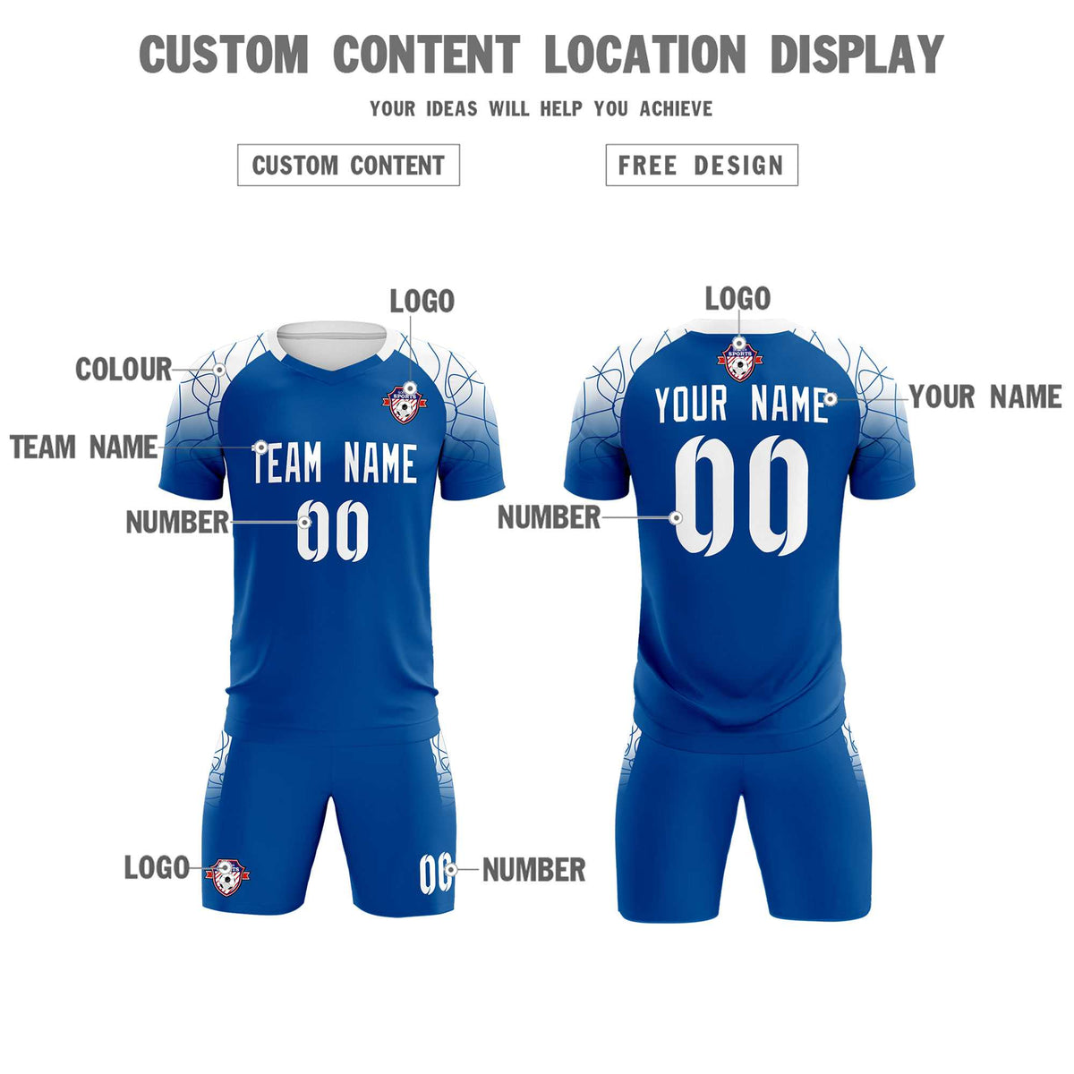 Custom Navy Classic Soccer Training Kit Jersey For Adults/Kids