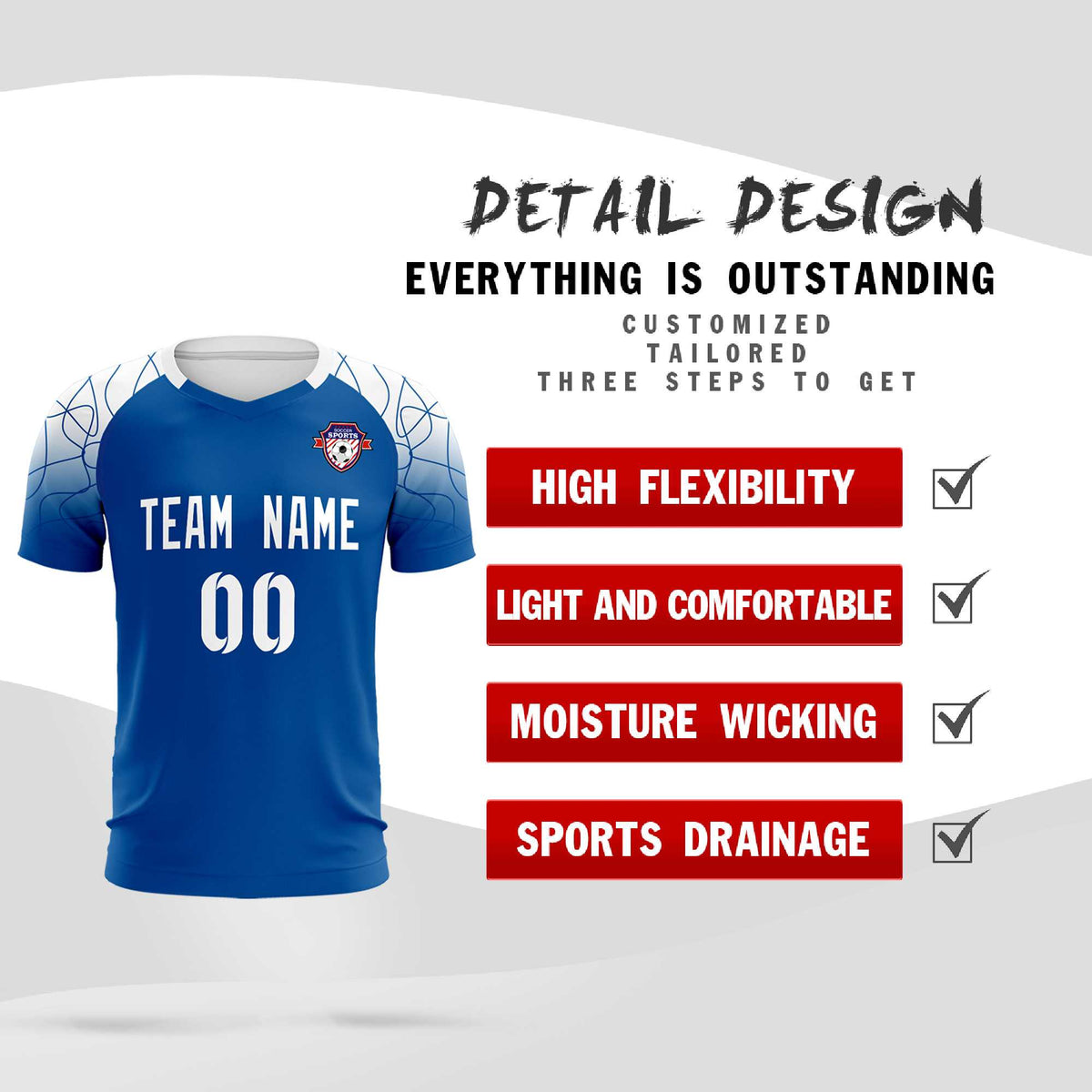 Custom Navy Classic Soccer Training Kit Jersey For Adults/Kids