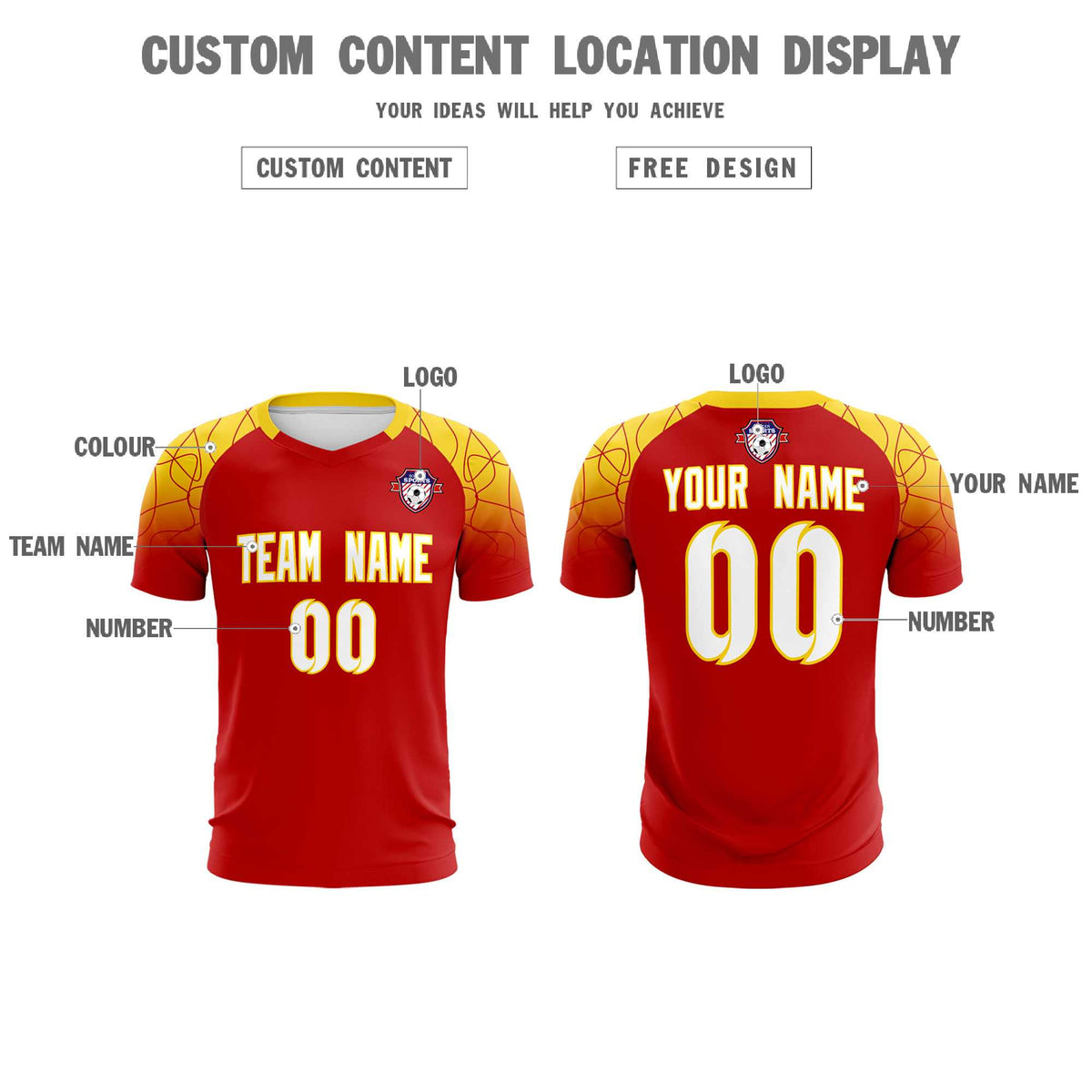 Custom Red Classic Soccer Training Sets Jersey For Adults/Kids