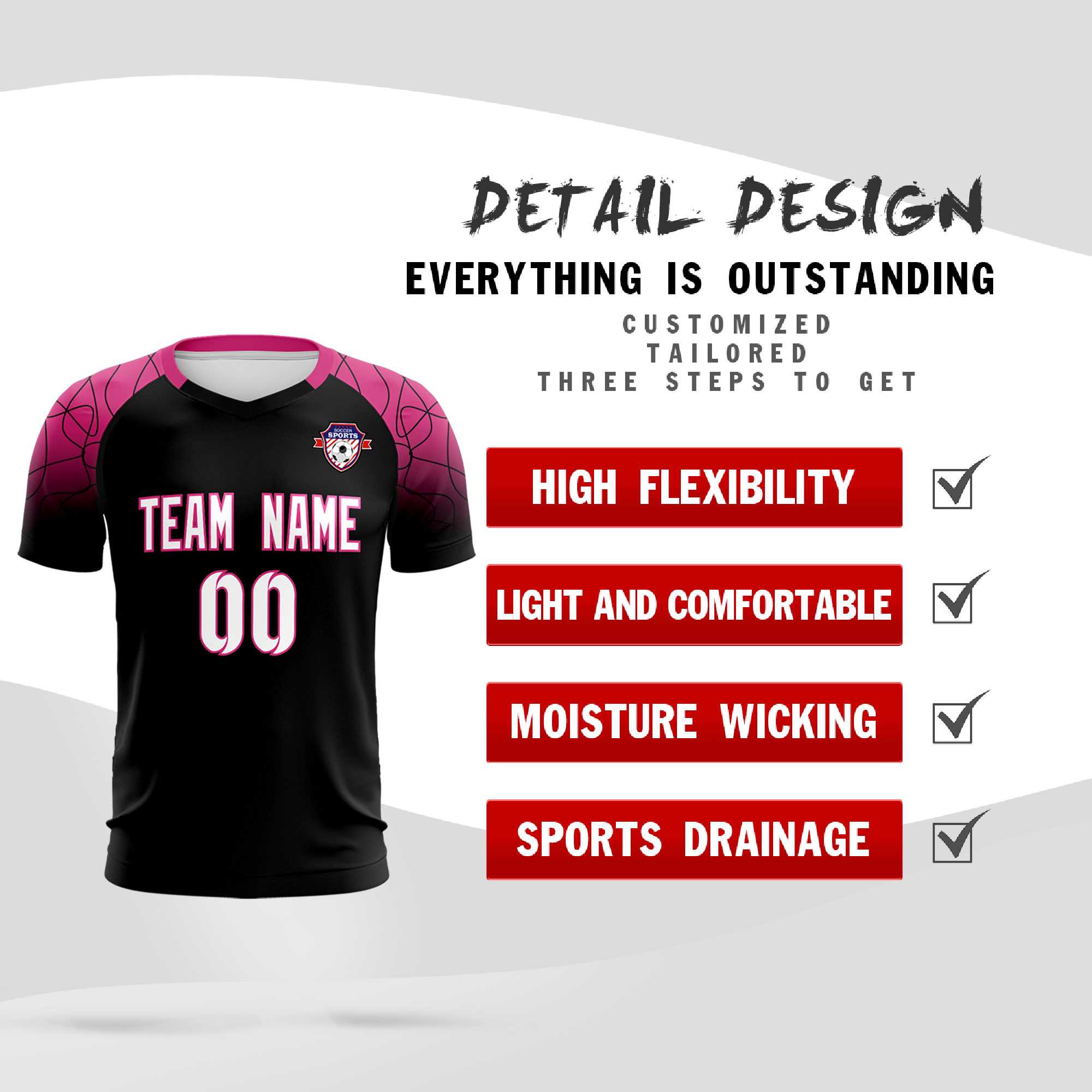 Custom Black Classic Soccer Training Sets Jersey For Adults/Kids