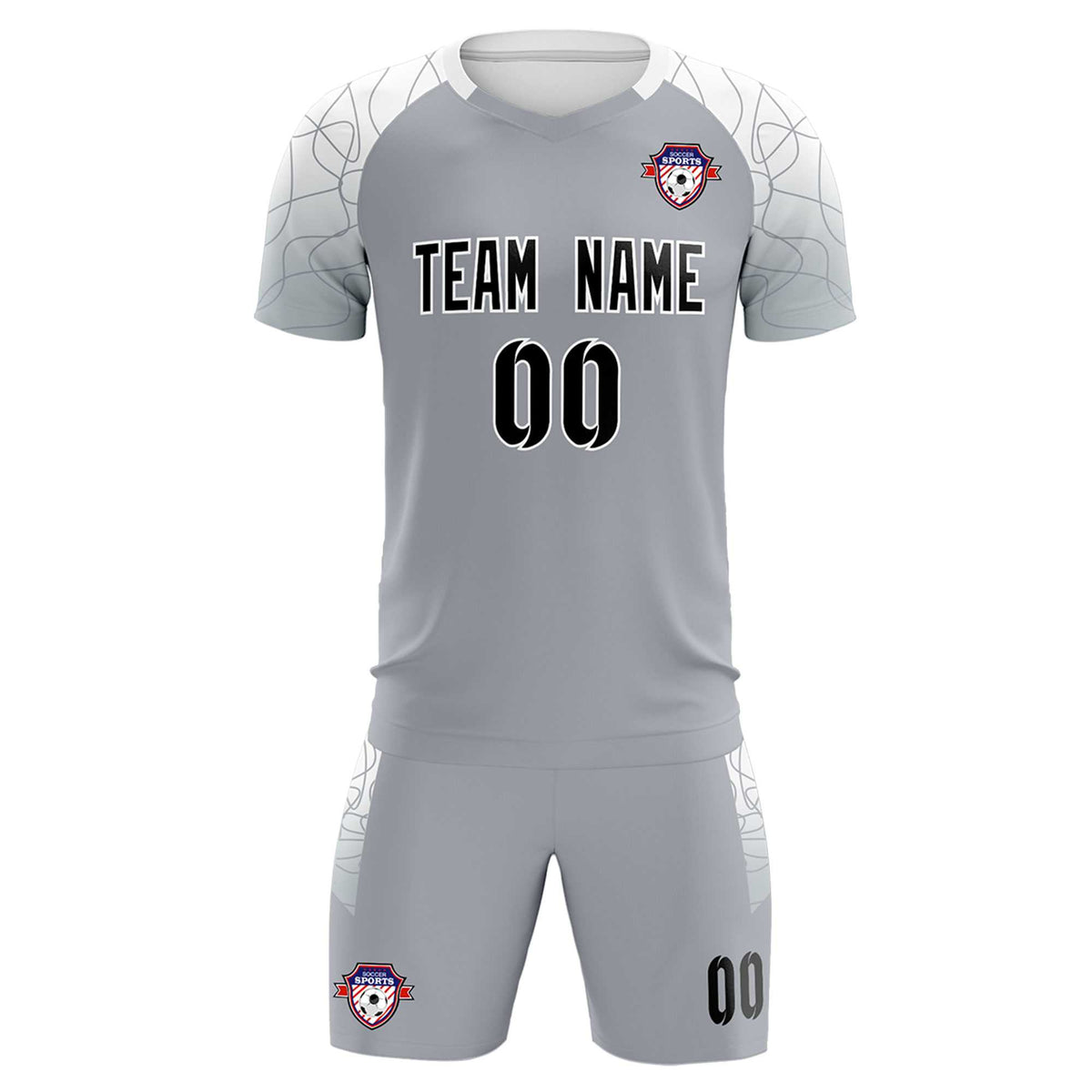 Custom Silver Classic Soccer Training Sets Jersey For Adults/Kids