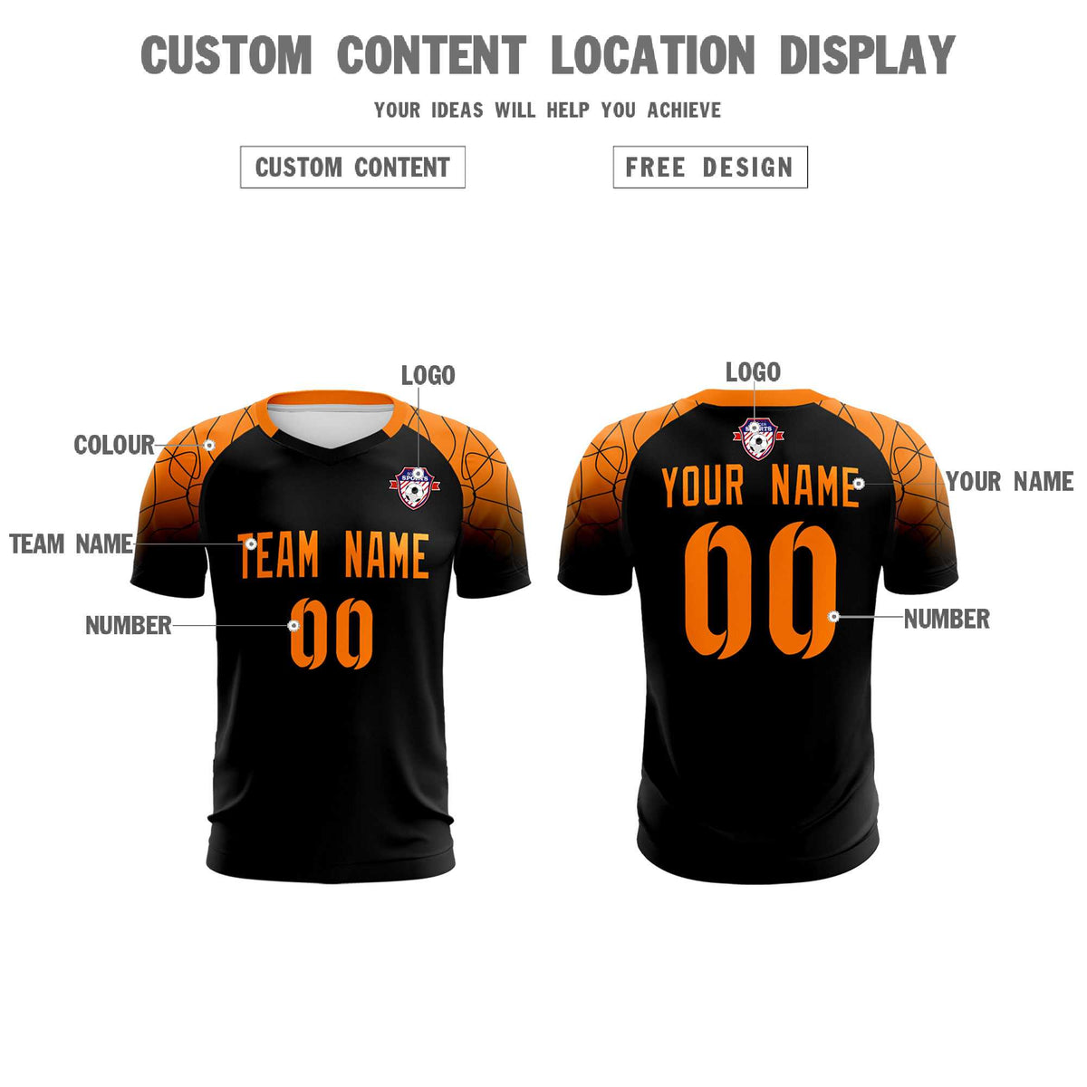 Custom Black Classic Soccer Training Kit Jersey For Adults/Kids