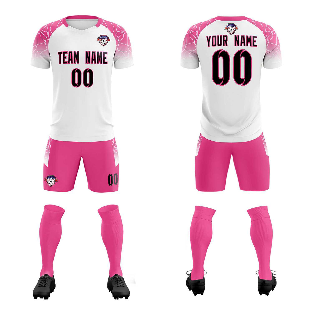 Custom White Classic Soccer Training Sets Jersey For Adults/Kids