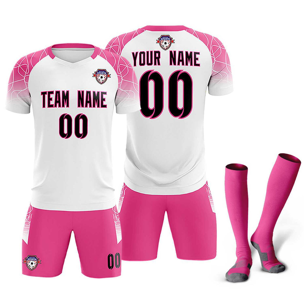 Custom White Classic Soccer Training Sets Jersey For Adults/Kids