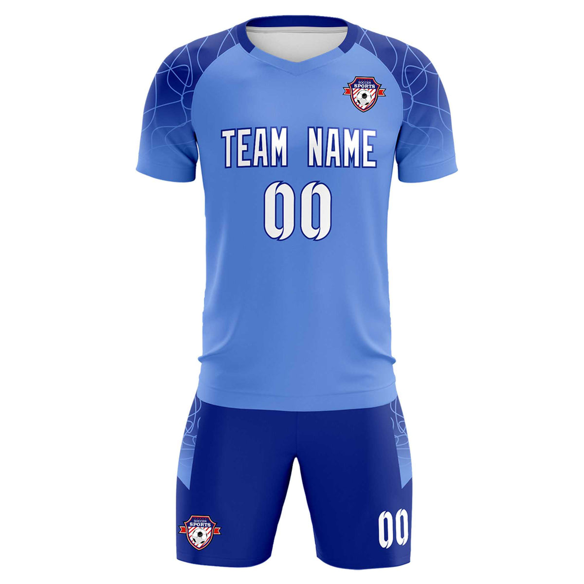 Custom Light Blue Classic Soccer Training Sets Jersey For Adults/Kids