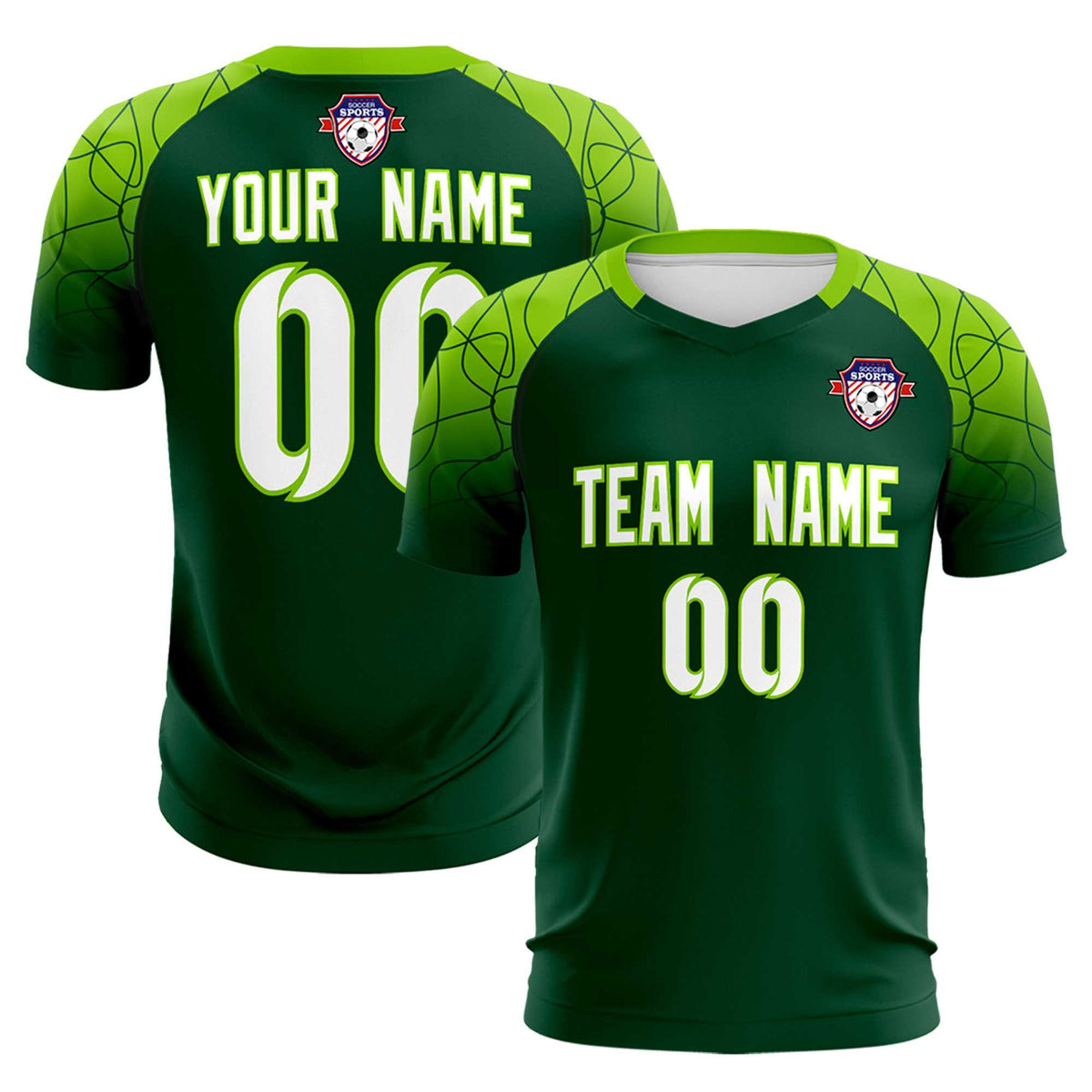 Custom Green Classic Soccer Training Kit Jersey For Adults/Kids