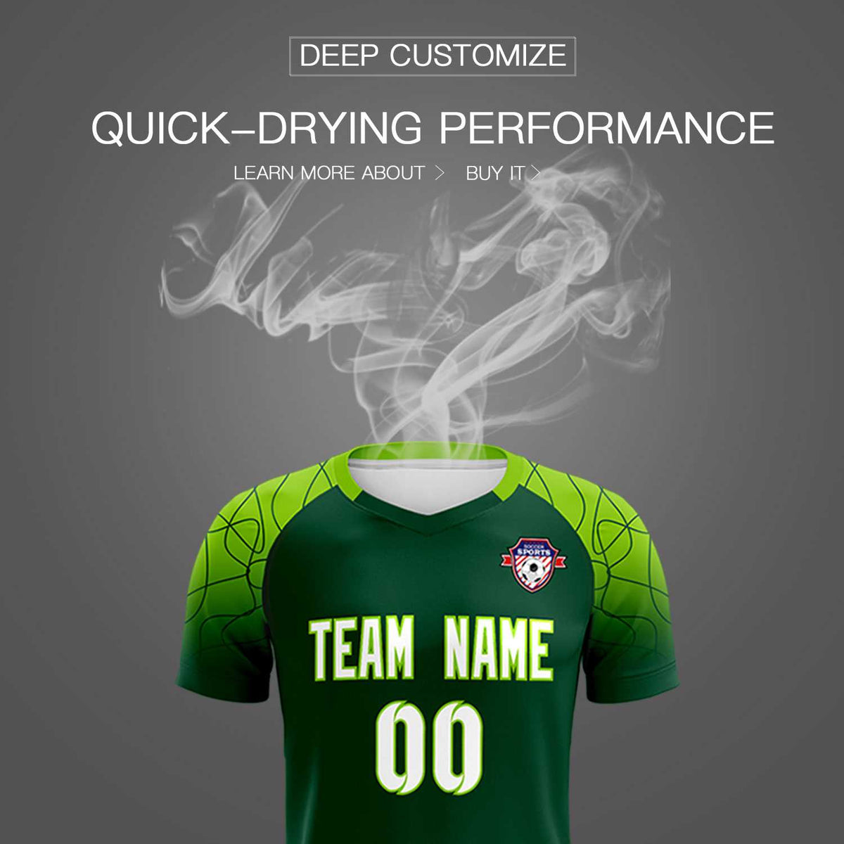 Custom Green Classic Soccer Training Kit Jersey For Adults/Kids