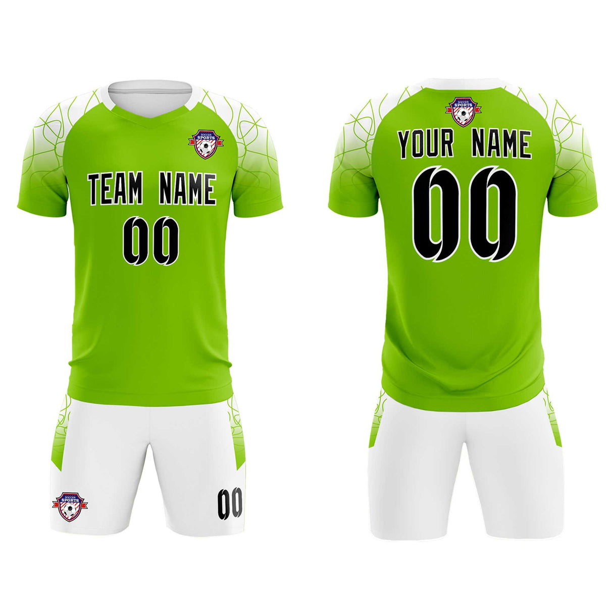 Custom Green Classic Soccer Training Kit Jersey For Adults/Kids