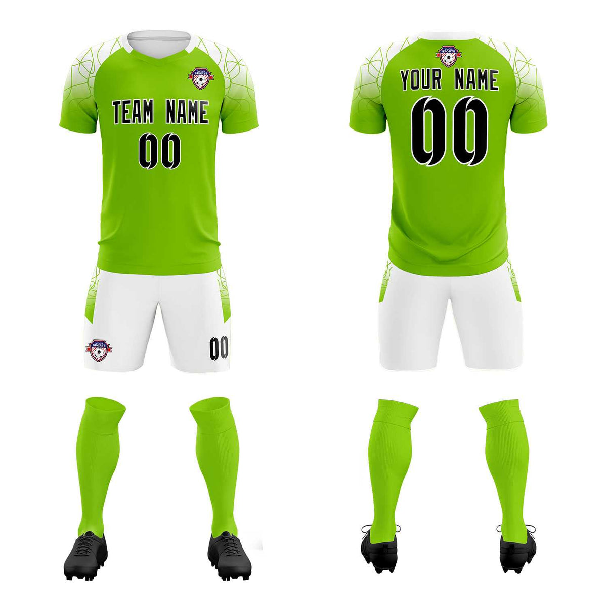 Custom Green Classic Soccer Training Kit Jersey For Adults/Kids