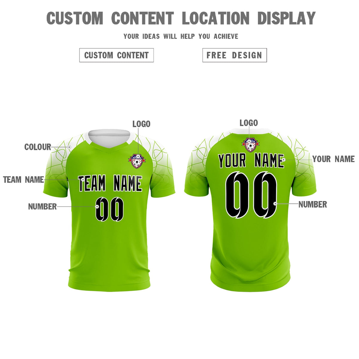 Custom Green Classic Soccer Training Kit Jersey For Adults/Kids