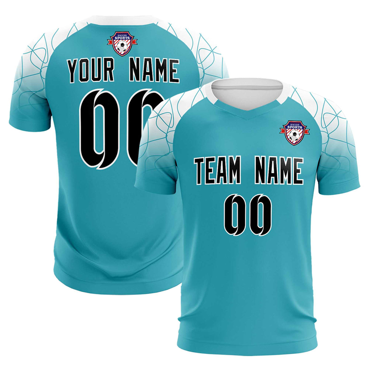 Custom Aqua Classic Soccer Training Sets Jersey For Adults/Kids