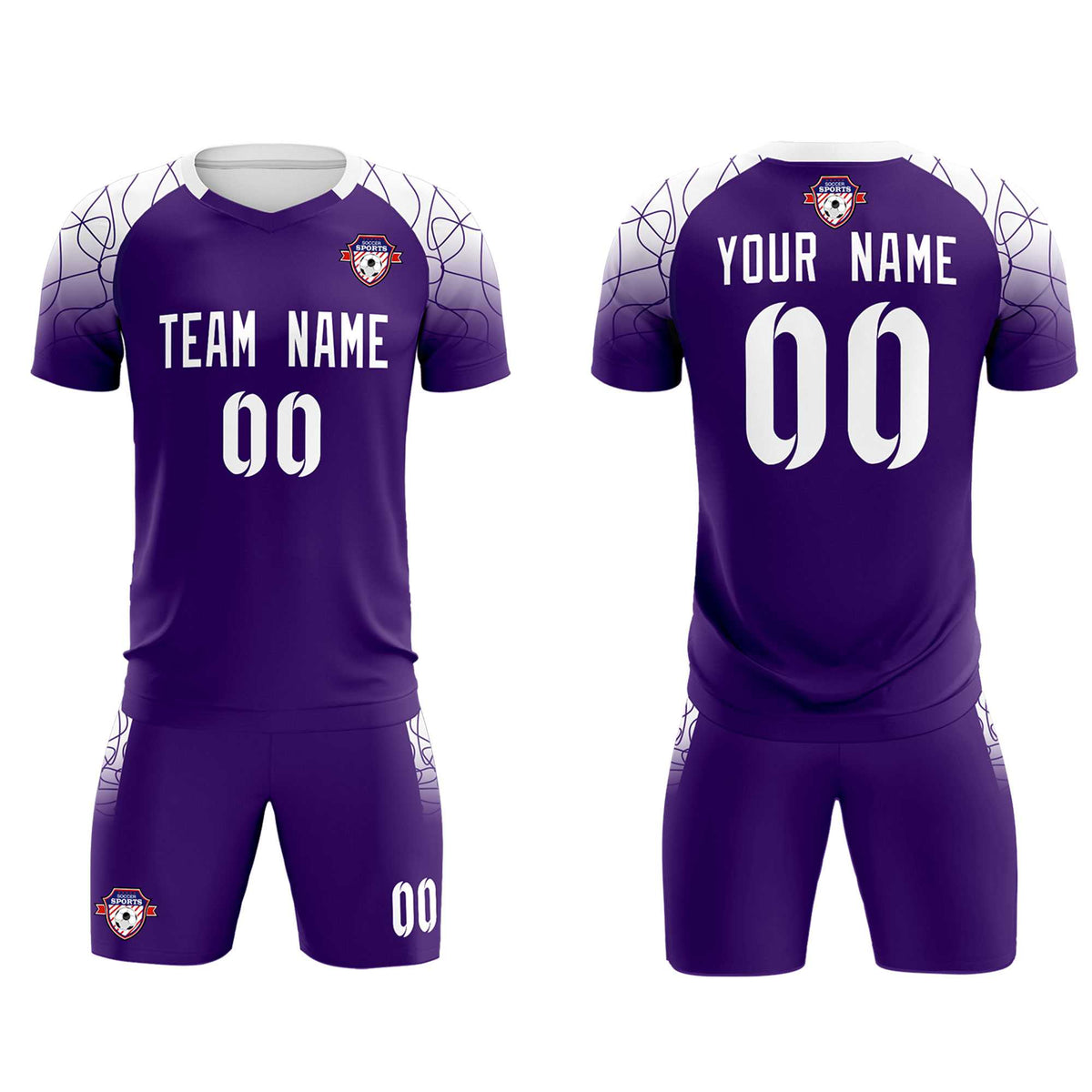 Custom Purple Classic Soccer Training Kit Jersey For Adults/Kids