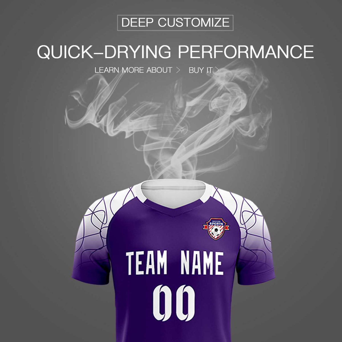 Custom Purple Classic Soccer Training Kit Jersey For Adults/Kids