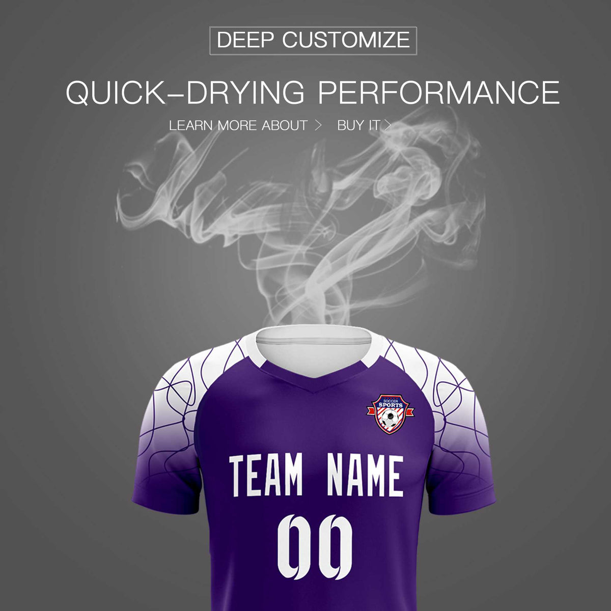 Custom Purple Classic Soccer Training Kit Jersey For Adults/Kids