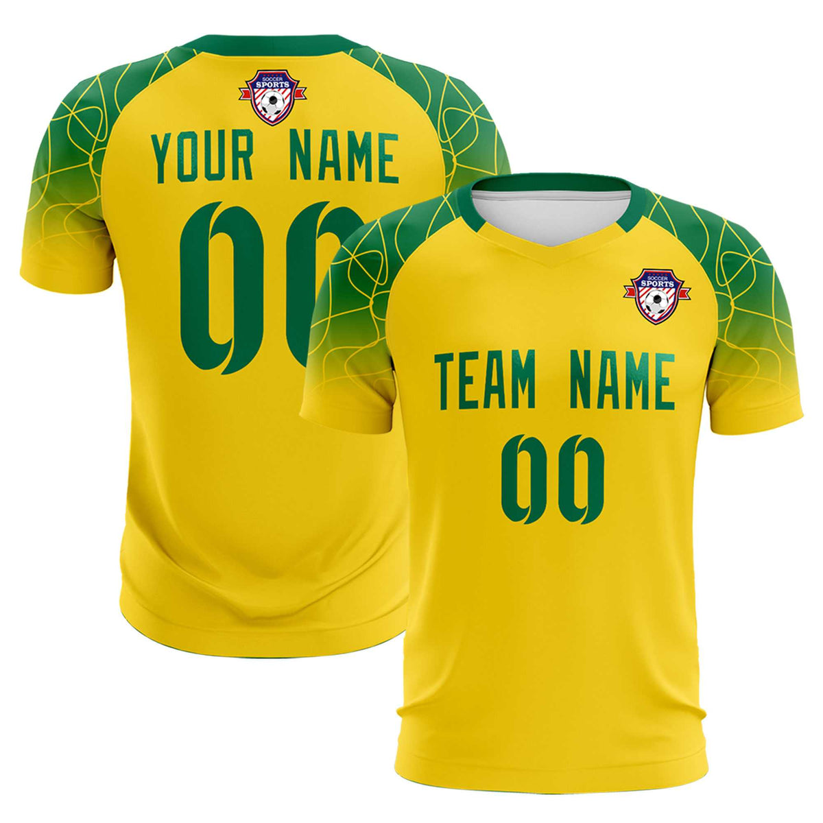 Custom Gold Classic Soccer Training Sets Jersey For Adults/Kids