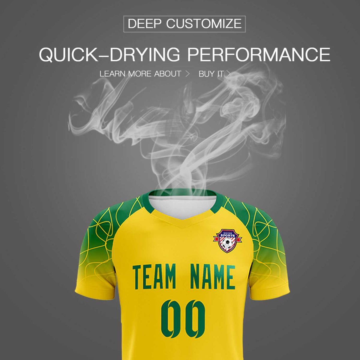 Custom Gold Classic Soccer Training Kit Jersey For Adults/Kids