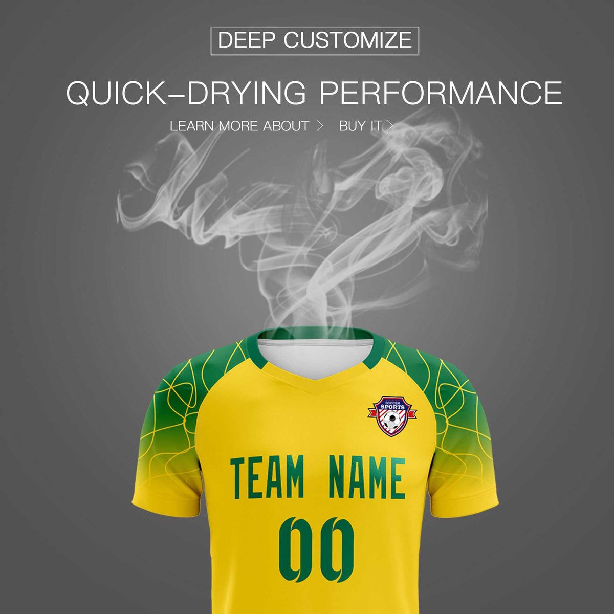 Custom Gold Classic Soccer Training Kit Jersey For Adults/Kids