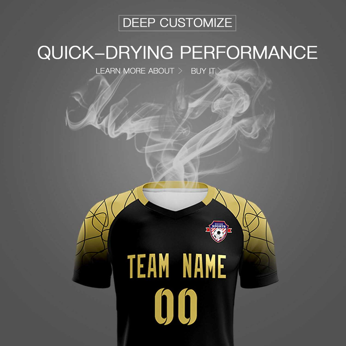 Custom Black Classic Soccer Training Kit Jersey For Adults/Kids