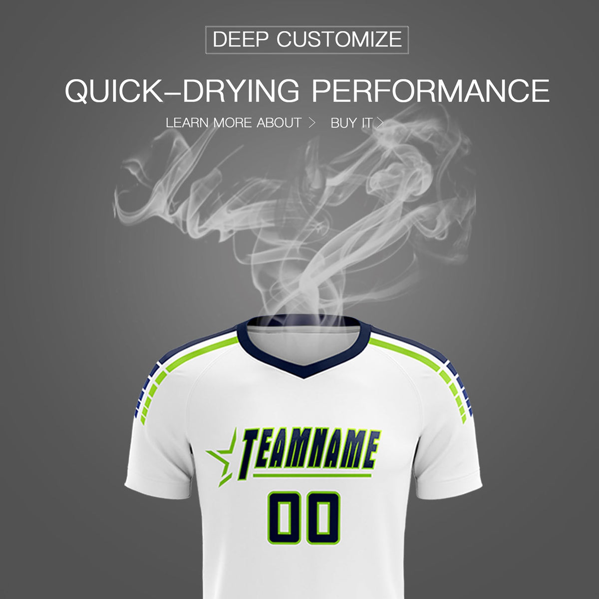 Custom White Raglan Shoulder Striped Soccer Tops/Sets Jersey