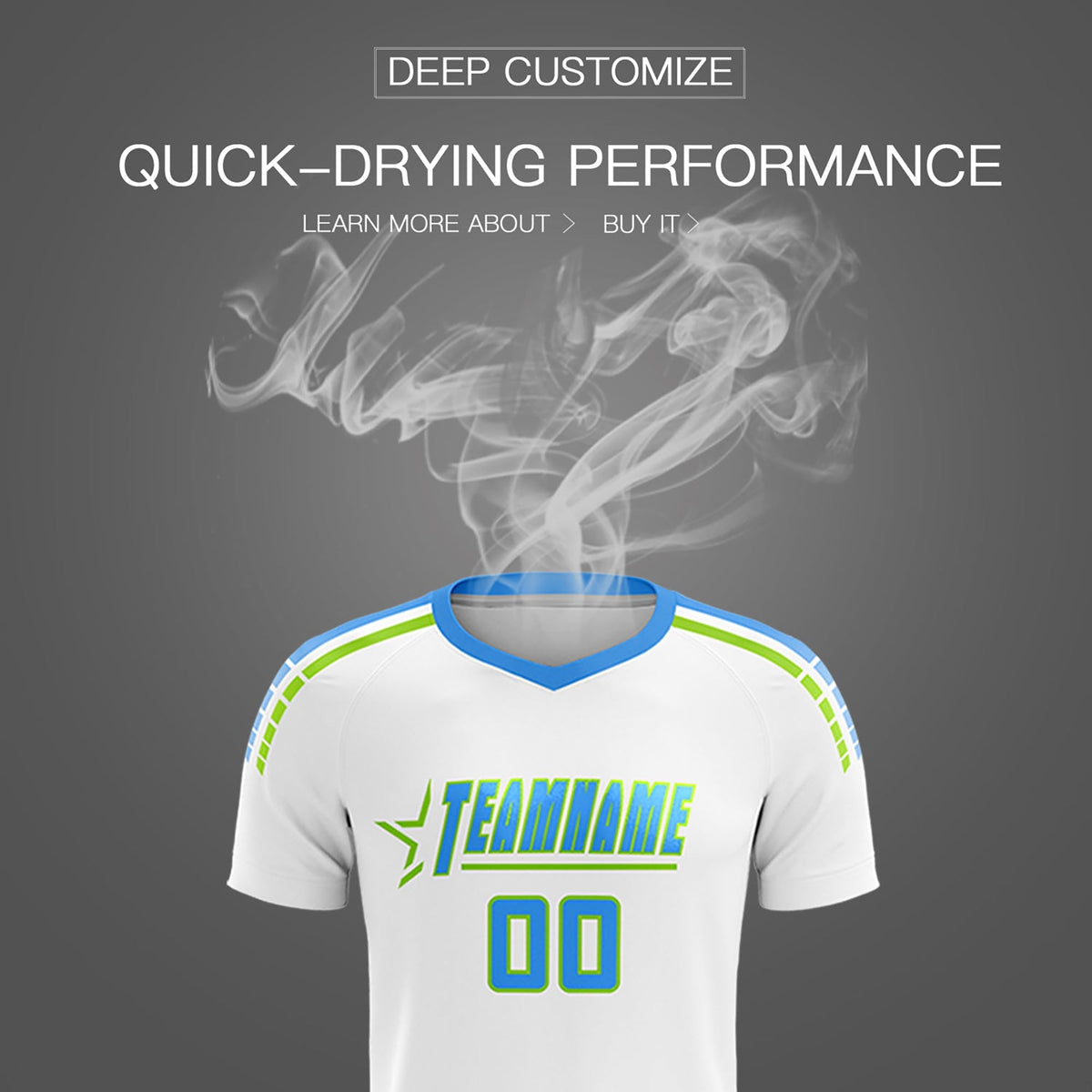 Custom White Raglan Shoulder Striped Soccer Tops/Sets Jersey