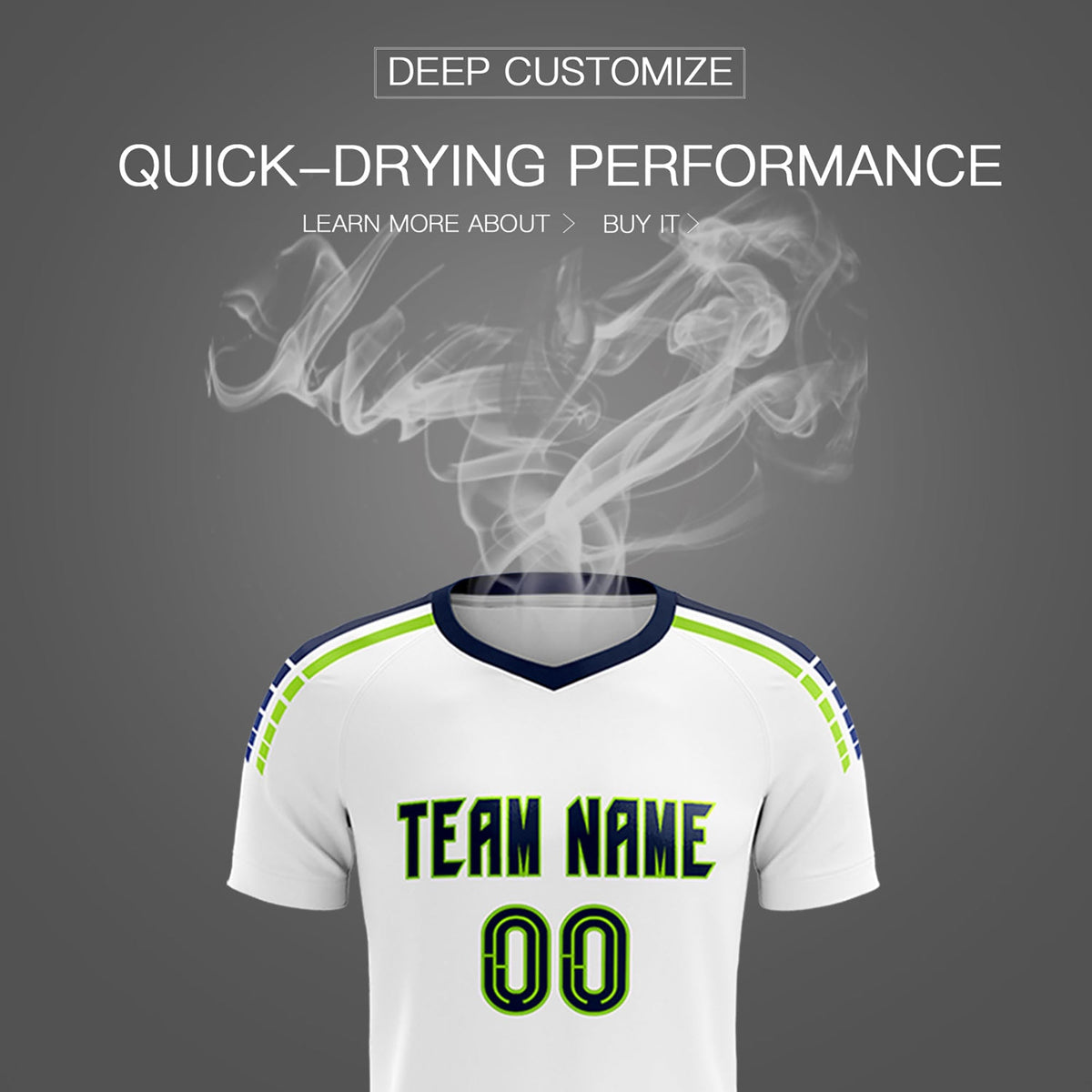 Custom White Raglan Shoulder Striped Soccer Tops/Sets Jersey