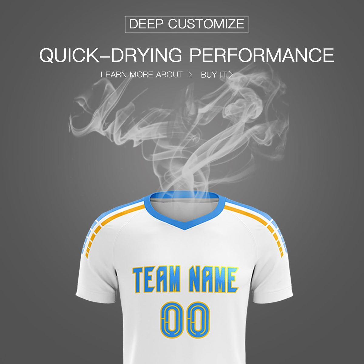 Custom White Raglan Shoulder Striped Soccer Tops/Sets Jersey