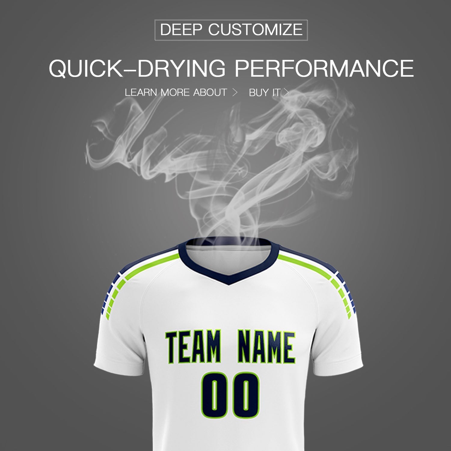 Custom White Raglan Shoulder Striped Soccer Tops/Sets Jersey
