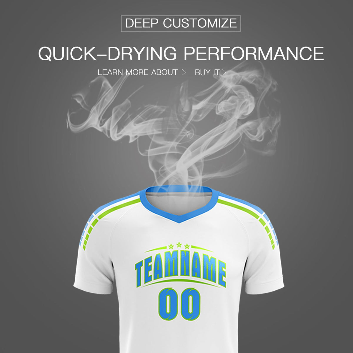 Custom White Raglan Shoulder Striped Soccer Tops/Sets Jersey