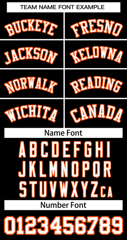 Custom Black White-Orange Classic Style Authentic Two-Button Baseball Jersey